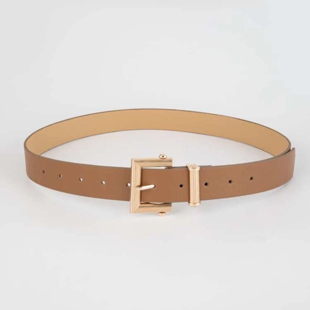 Gold buckle brown belt - Picture 2 of 5